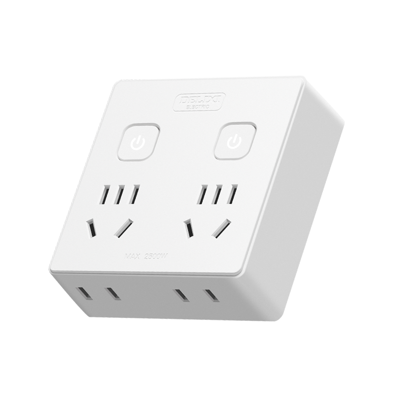 德力西电气Z-B86型分控一转四插座 无线款CD98Z-B2K2X2Z/86 白色